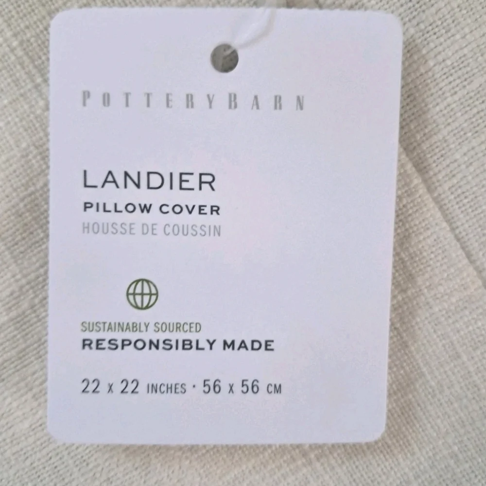 Pottery Barn Landier Pieced Pillow Covers 22x22 Set of 2 NEW